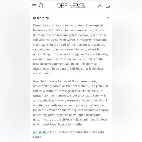 5/75$ DEFINEME Floret - Rose Quartz Crystal Infused Perfume Mist - Picture 3 of 13